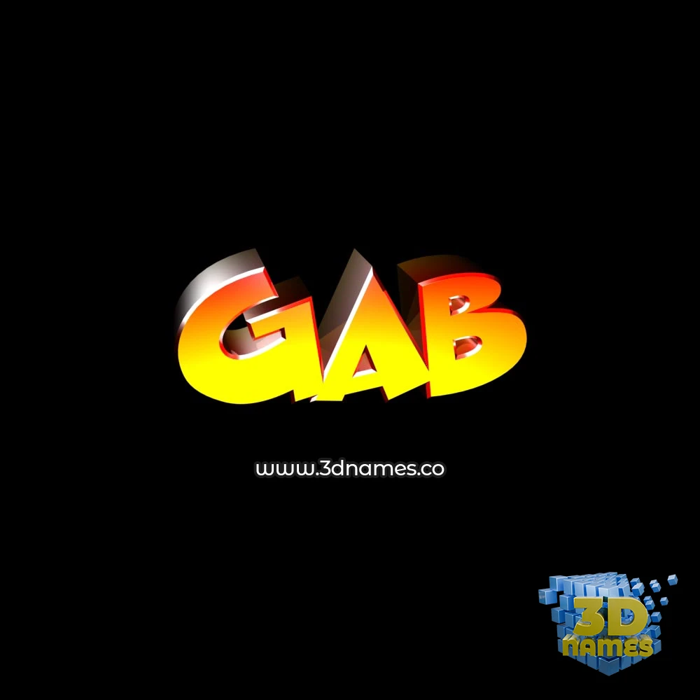 gab in Black Background style - 3D name wallpaper