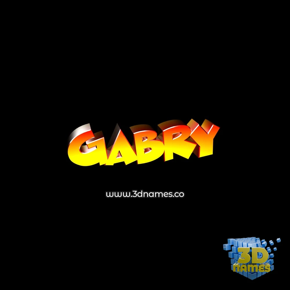 gabry in Black Background style - 3D name wallpaper