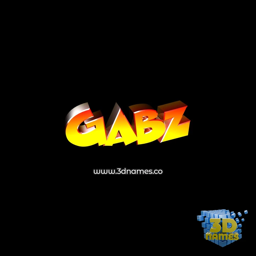 gabz in Black Background style - 3D name wallpaper