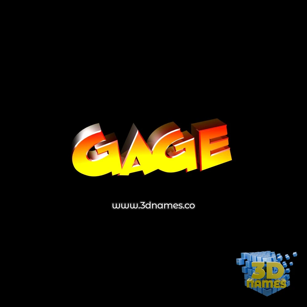 gage in Black Background style - 3D name wallpaper
