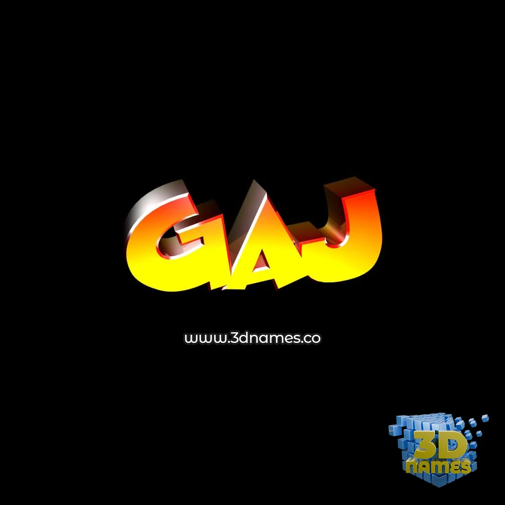 gaj in Black Background style - 3D name wallpaper