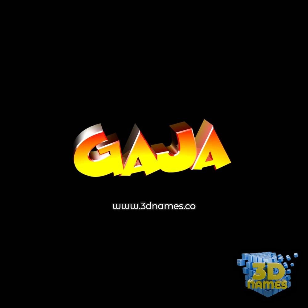 gaja in Black Background style - 3D name wallpaper
