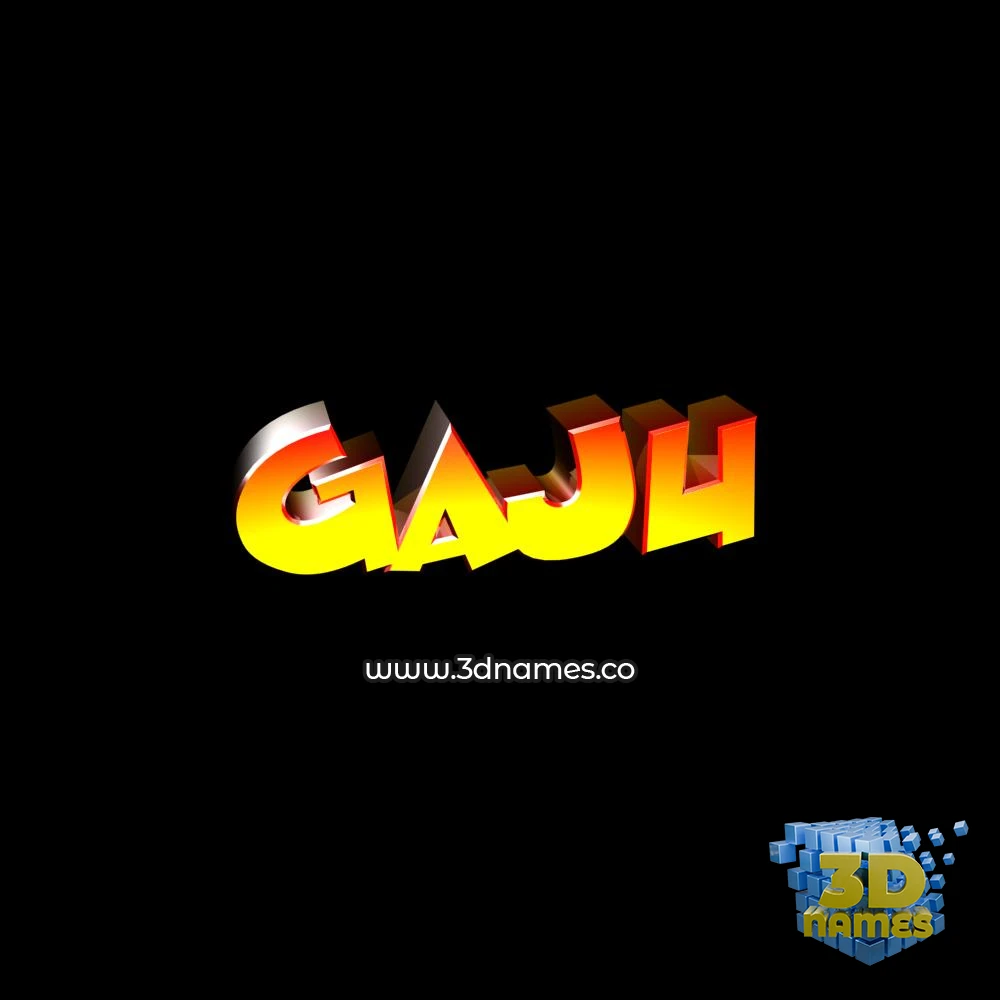 gaju in Black Background style - 3D name wallpaper