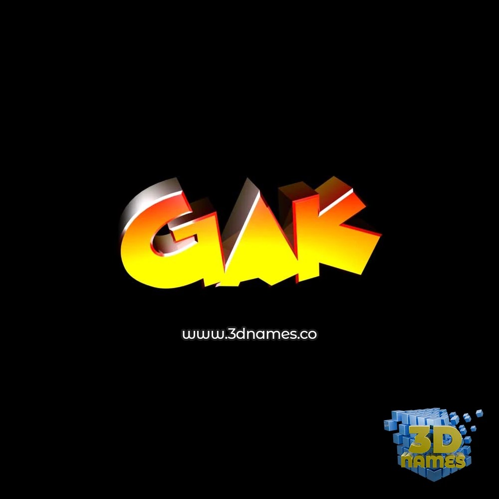 gak in Black Background style - 3D name wallpaper