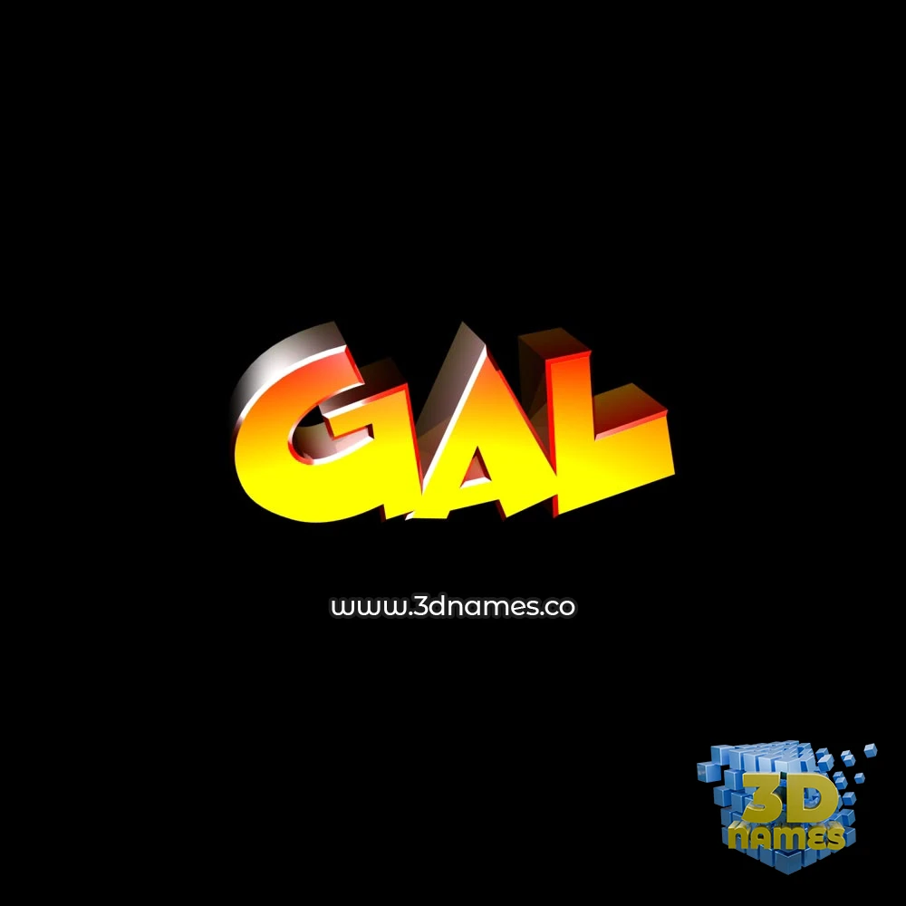 gal in Black Background style - 3D name wallpaper