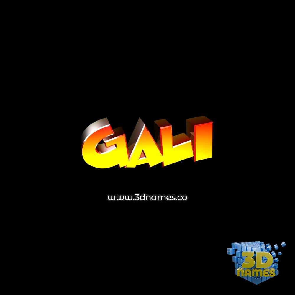 gali in Black Background style - 3D name wallpaper