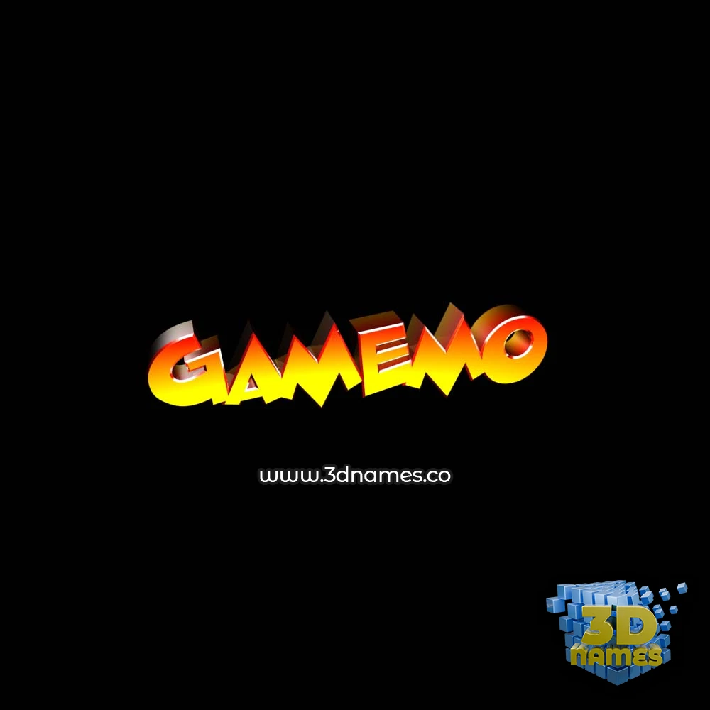 gamemo in Black Background style - 3D name wallpaper