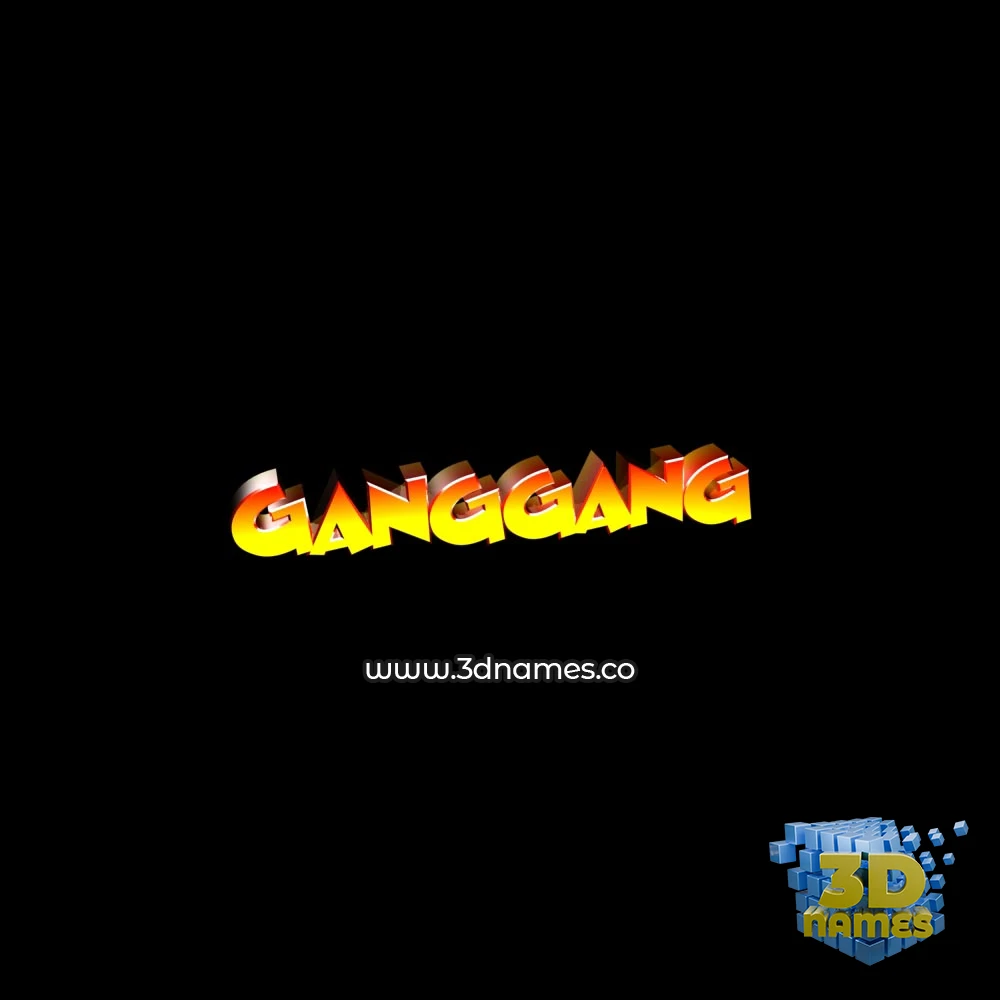 ganggang in Black Background style - 3D name wallpaper