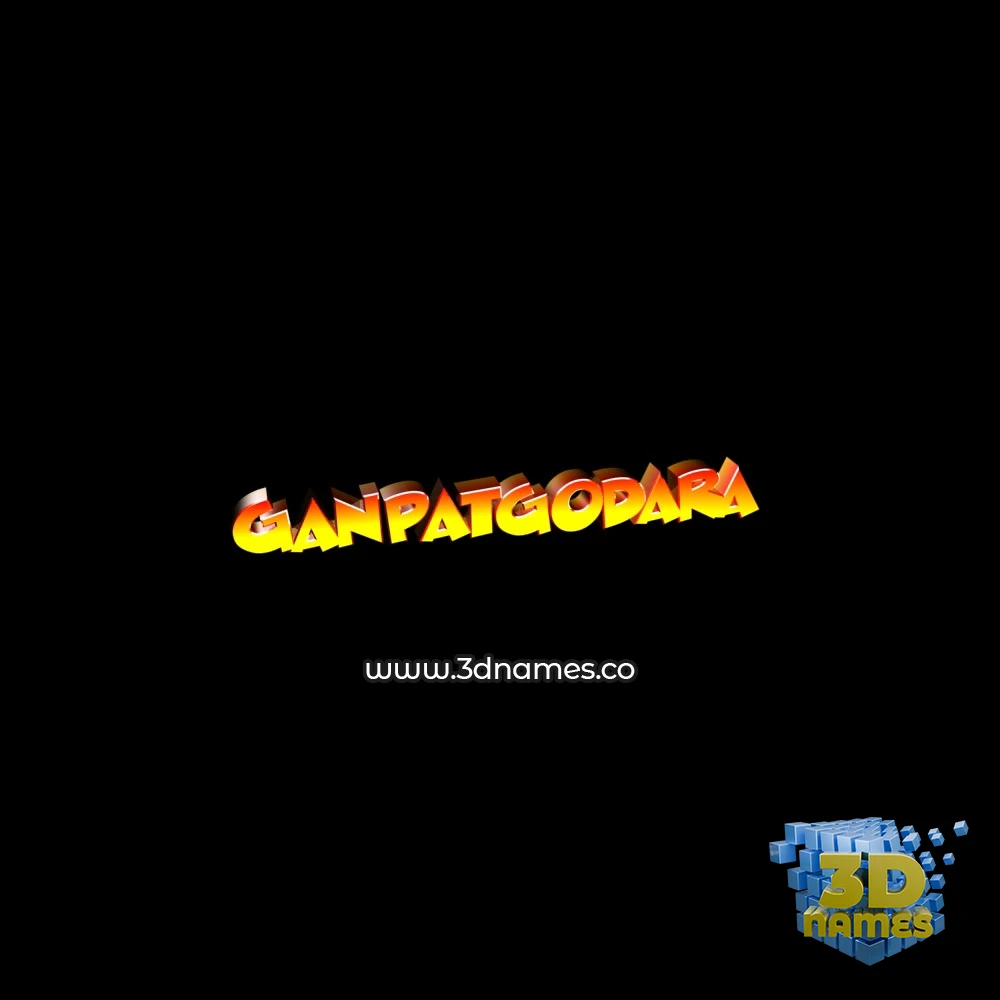 ganpatgodara in Black Background style - 3D name wallpaper