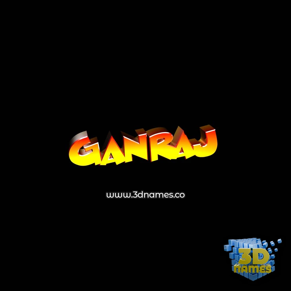 ganraj in Black Background style - 3D name wallpaper