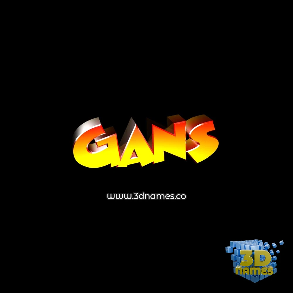 gans in Black Background style - 3D name wallpaper