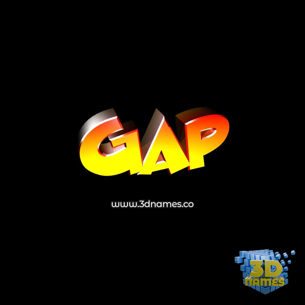 gap in Black Background style - 3D name wallpaper