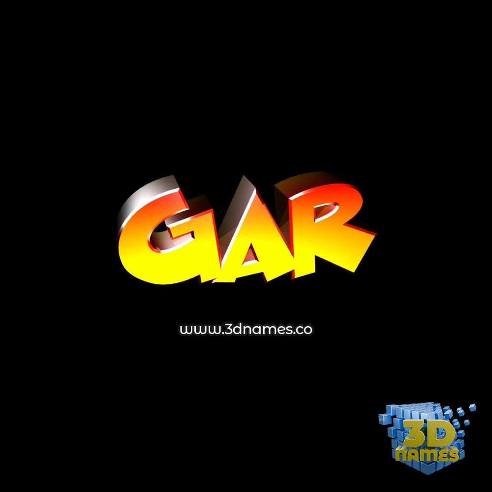 gar in Black Background style - 3D name wallpaper