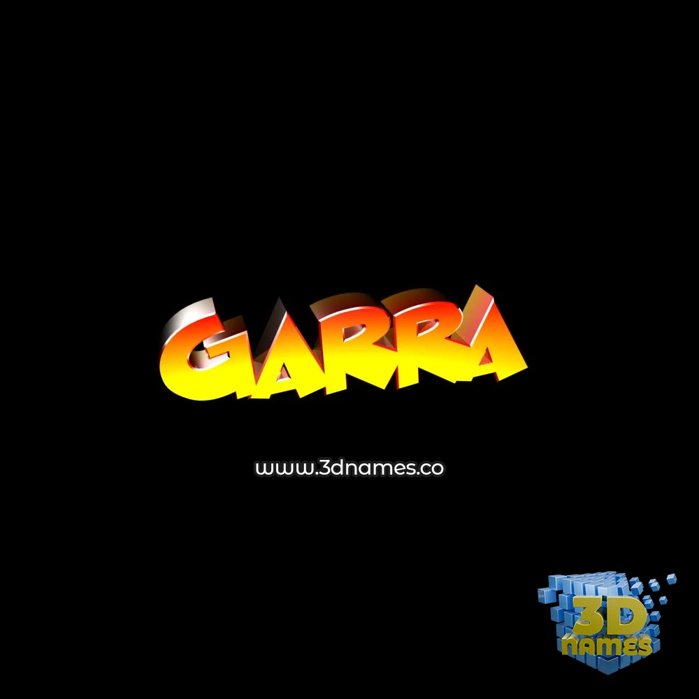 garra in Black Background style - 3D name wallpaper