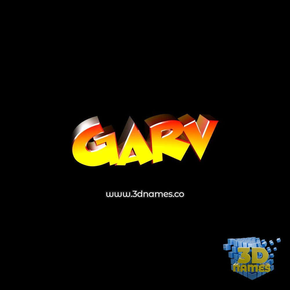 garv in Black Background style - 3D name wallpaper