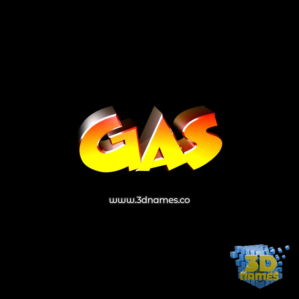 gas in Black Background style - 3D name wallpaper