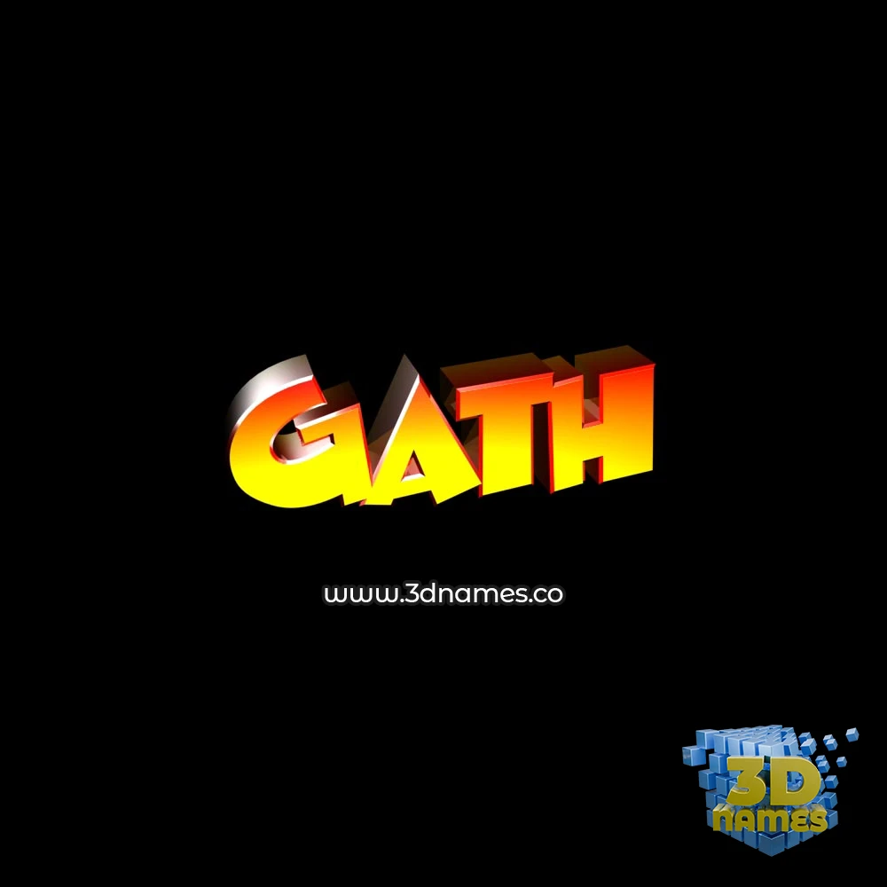 gath in Black Background style - 3D name wallpaper