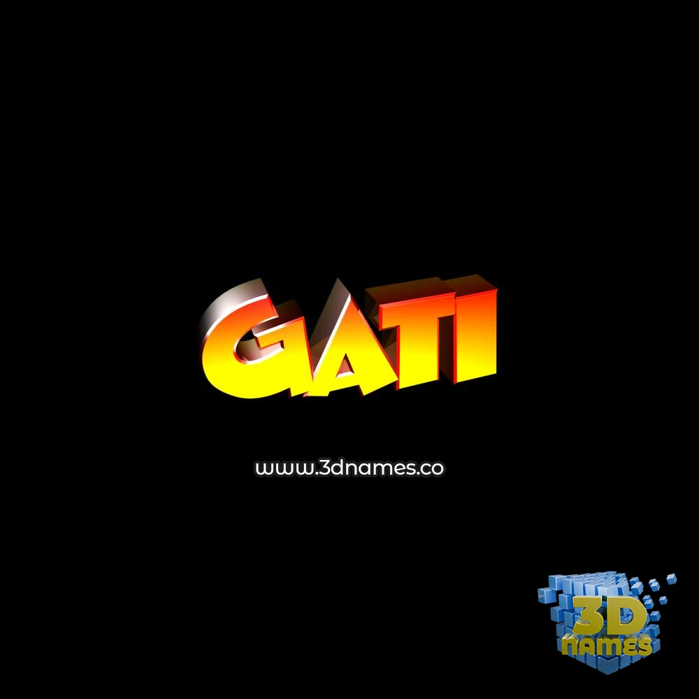 gati in Black Background style - 3D name wallpaper