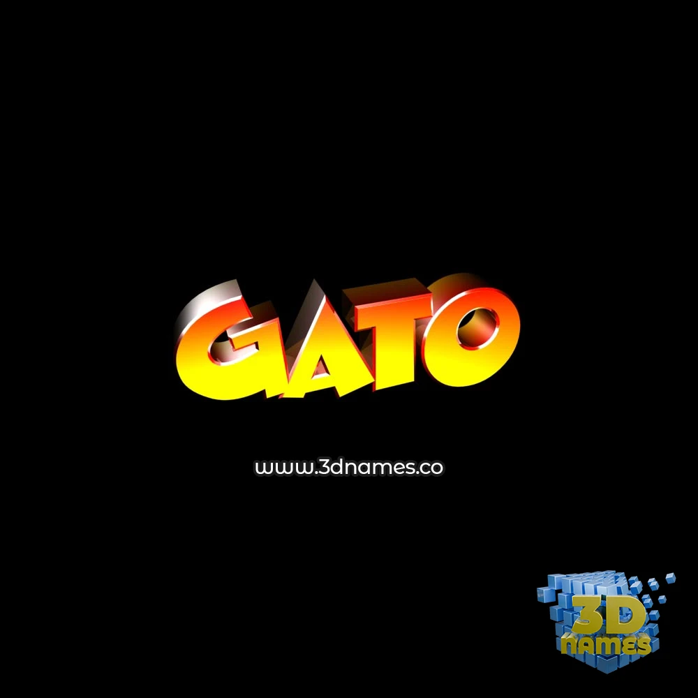 gato in Black Background style - 3D name wallpaper