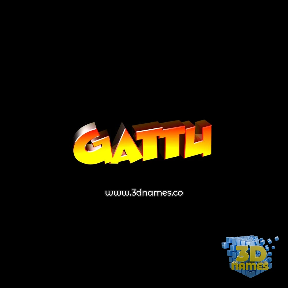 gattu in Black Background style - 3D name wallpaper