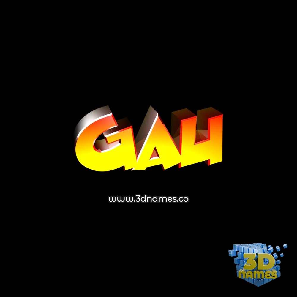 gau in Black Background style - 3D name wallpaper