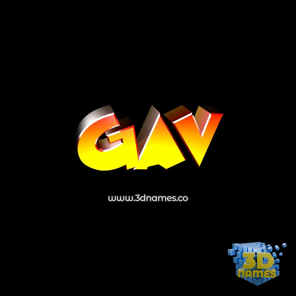 gav in Black Background style - 3D name wallpaper