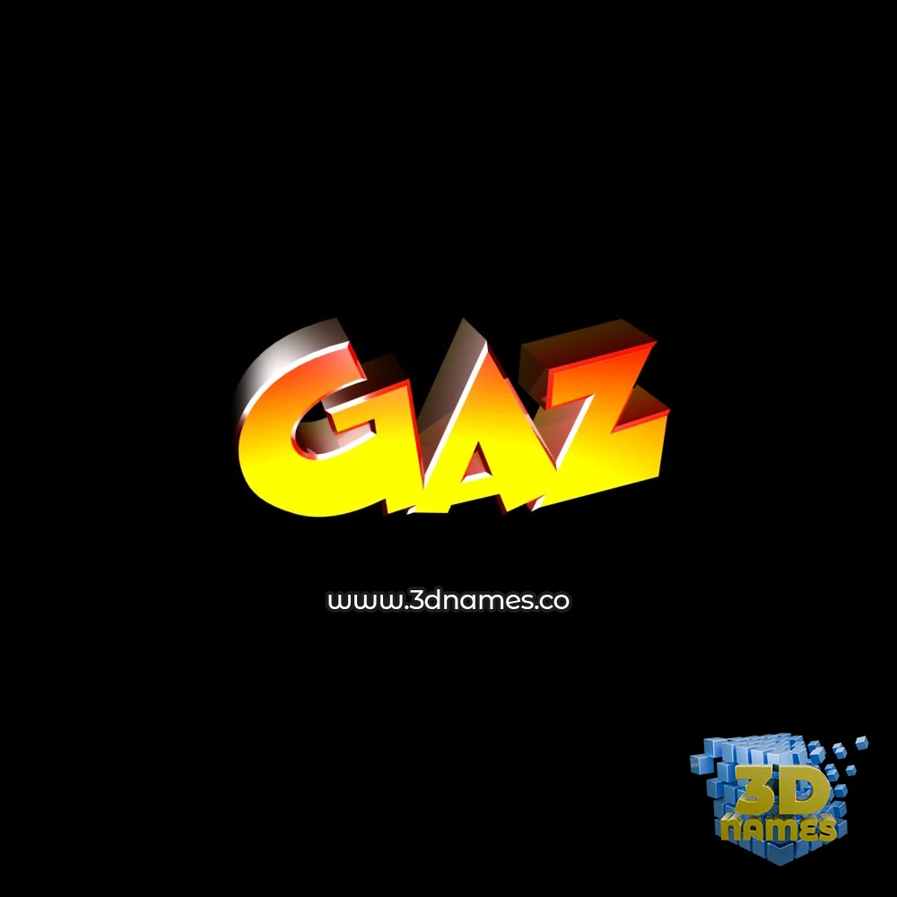 gaz in Black Background style - 3D name wallpaper