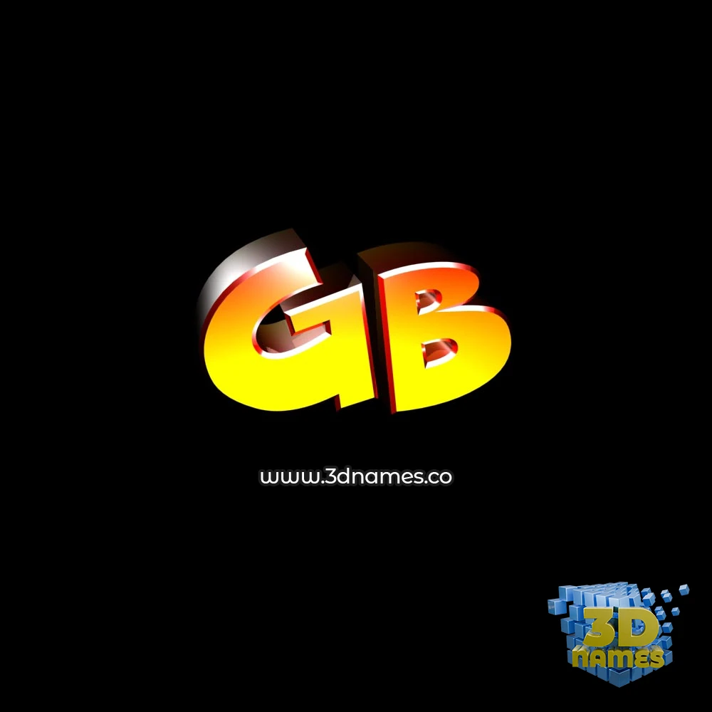 gb in Black Background style - 3D name wallpaper