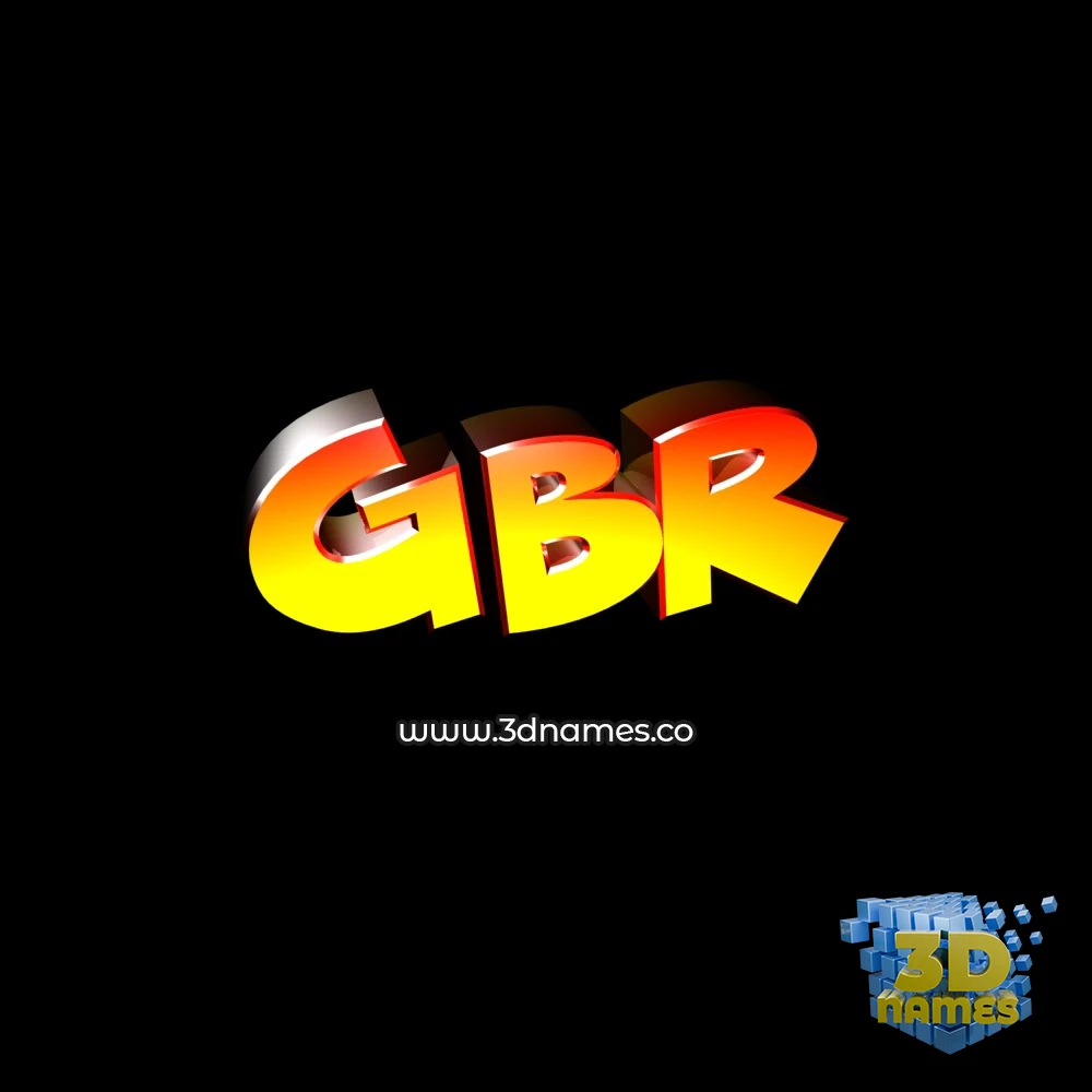 gbr in Black Background style - 3D name wallpaper