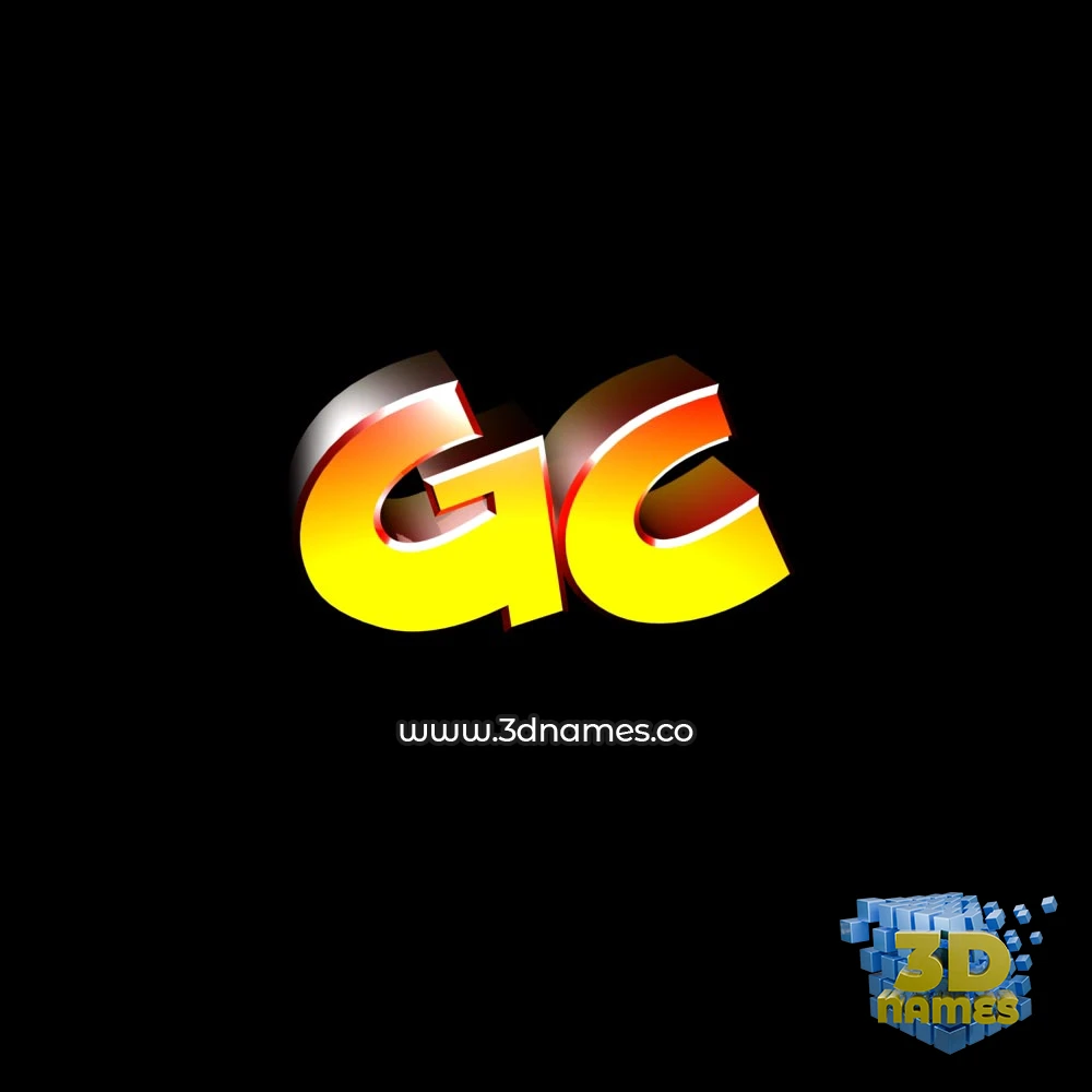 gc in Black Background style - 3D name wallpaper
