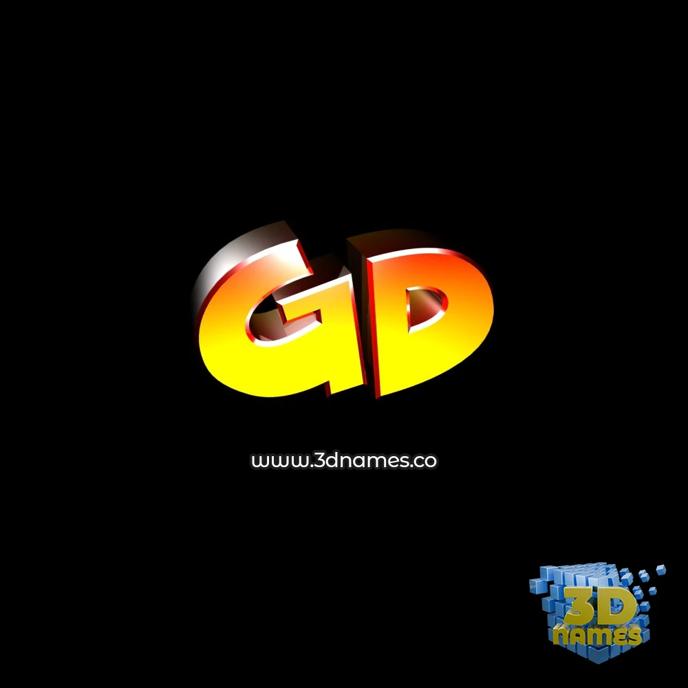gd in Black Background style - 3D name wallpaper