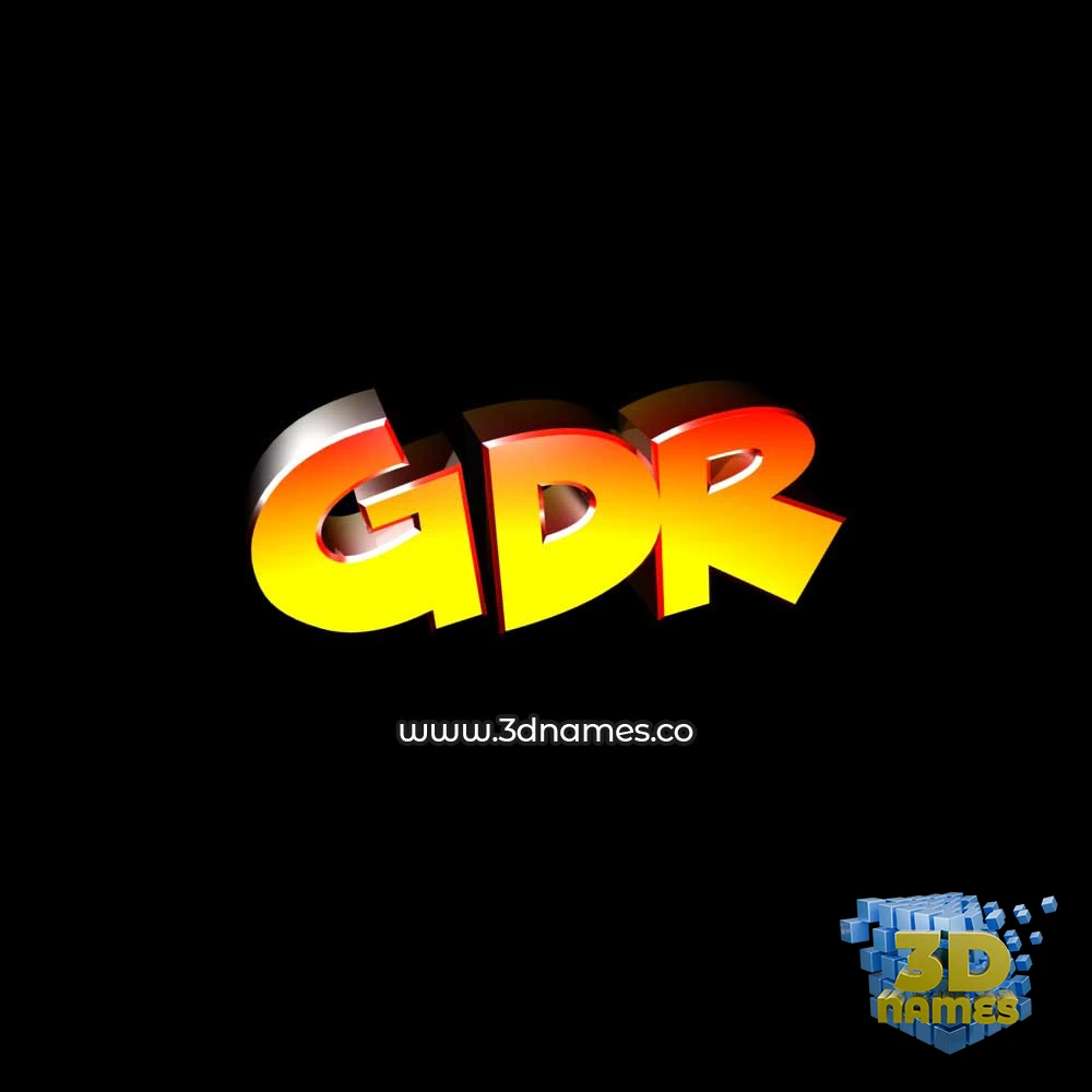 gdr in Black Background style - 3D name wallpaper