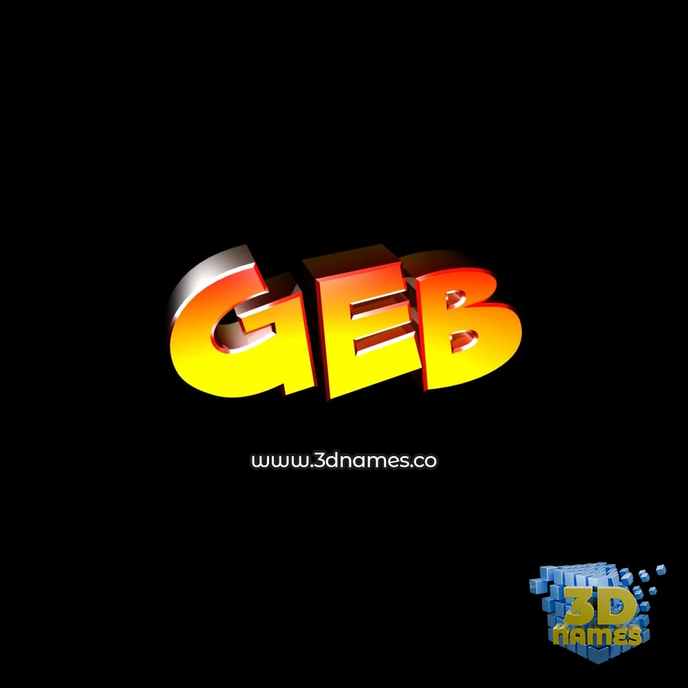 geb in Black Background style - 3D name wallpaper