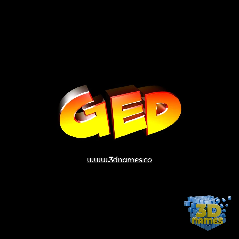 ged in Black Background style - 3D name wallpaper