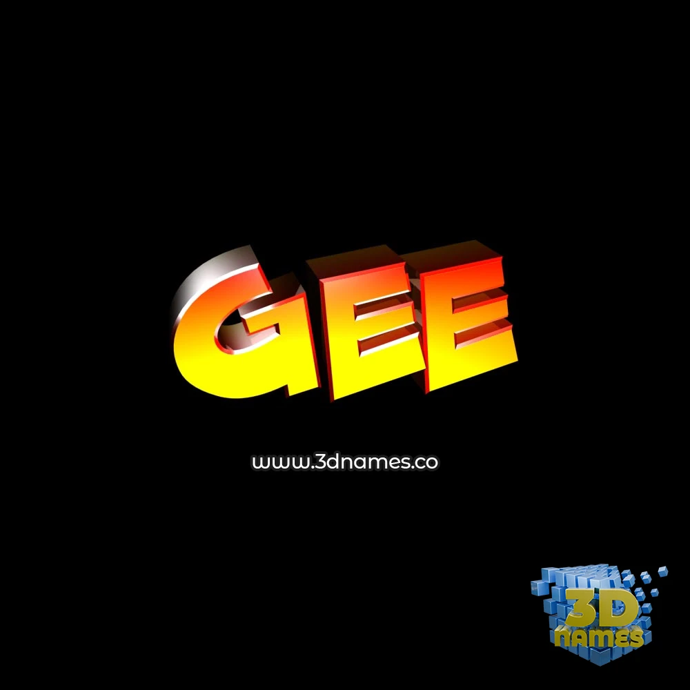 gee in Black Background style - 3D name wallpaper