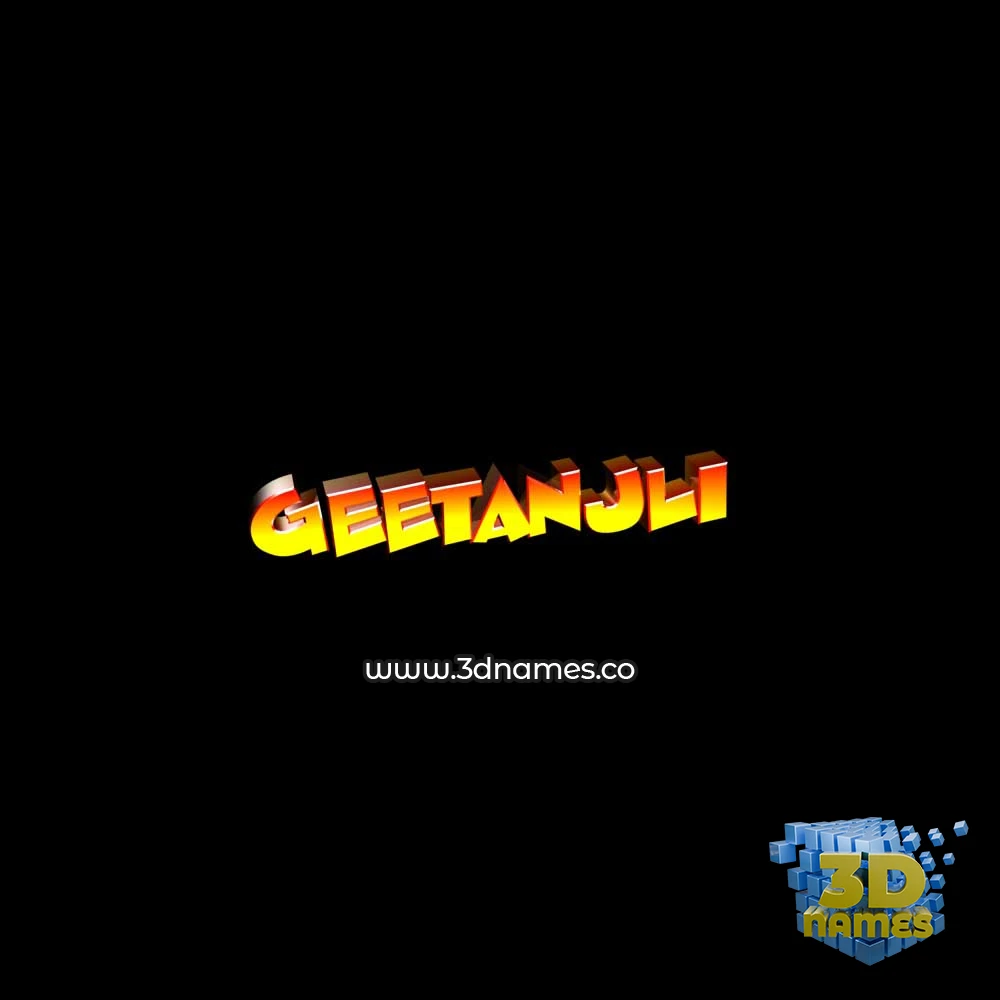 geetanjli in Black Background style - 3D name wallpaper
