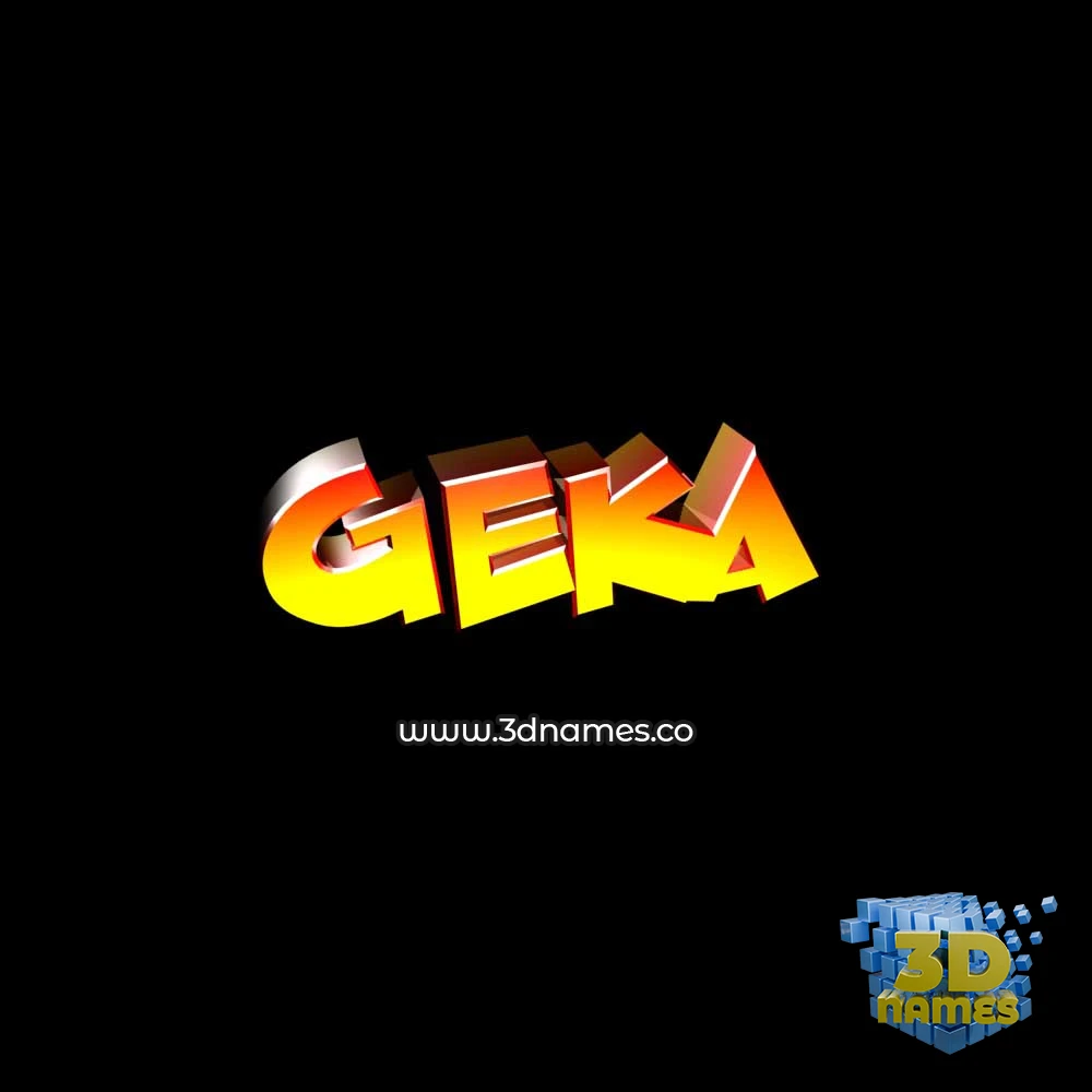 geka in Black Background style - 3D name wallpaper