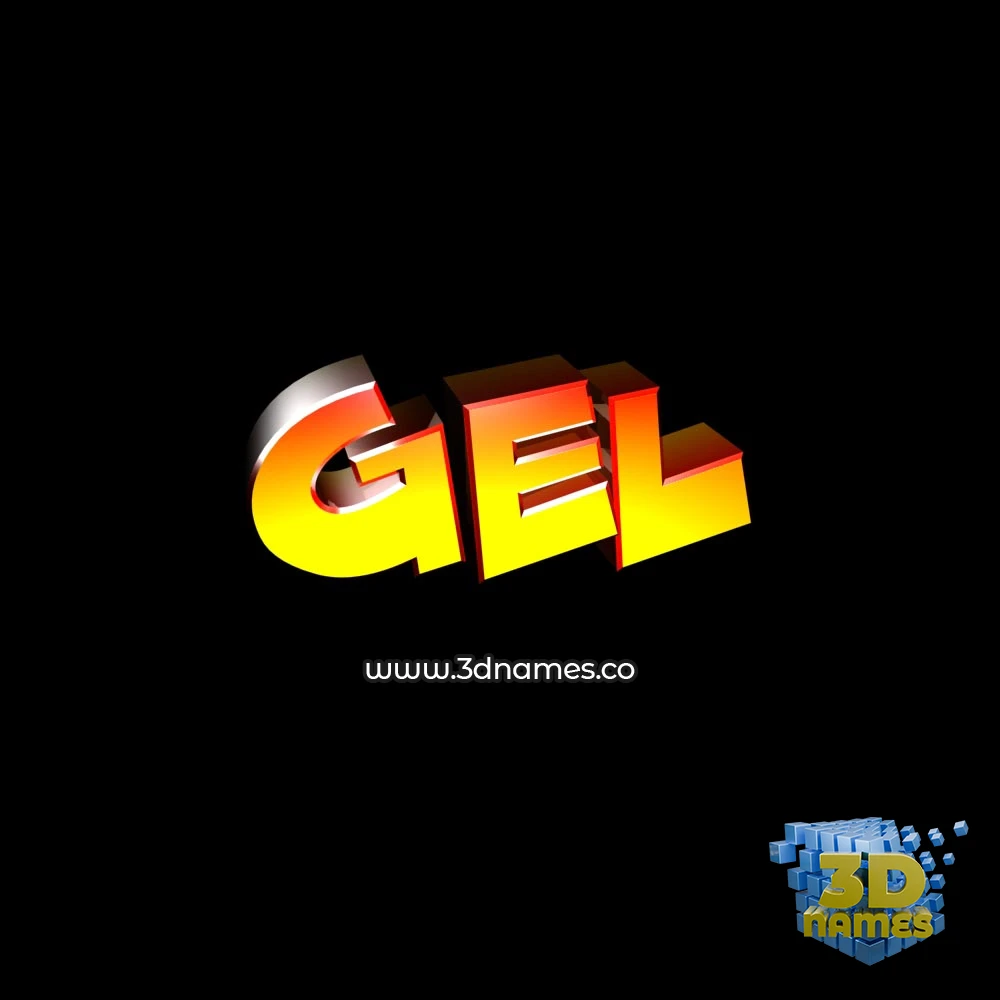 gel in Black Background style - 3D name wallpaper
