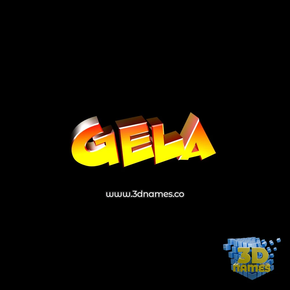 gela in Black Background style - 3D name wallpaper
