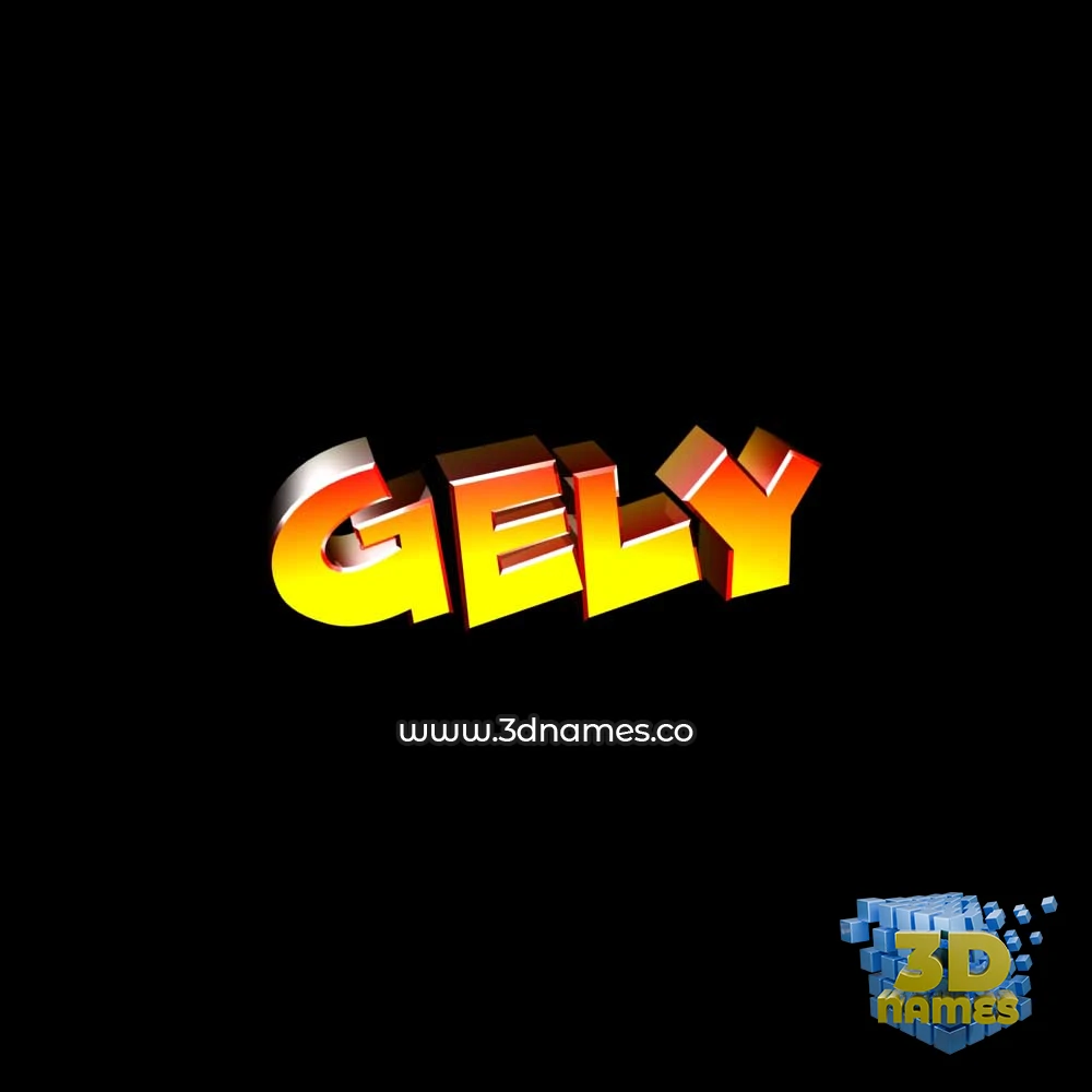 gely in Black Background style - 3D name wallpaper