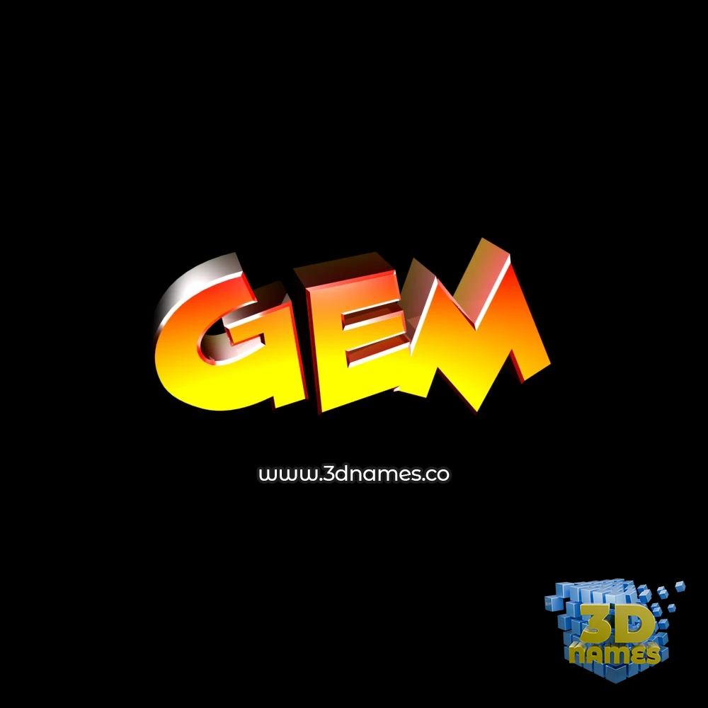 gem in Black Background style - 3D name wallpaper