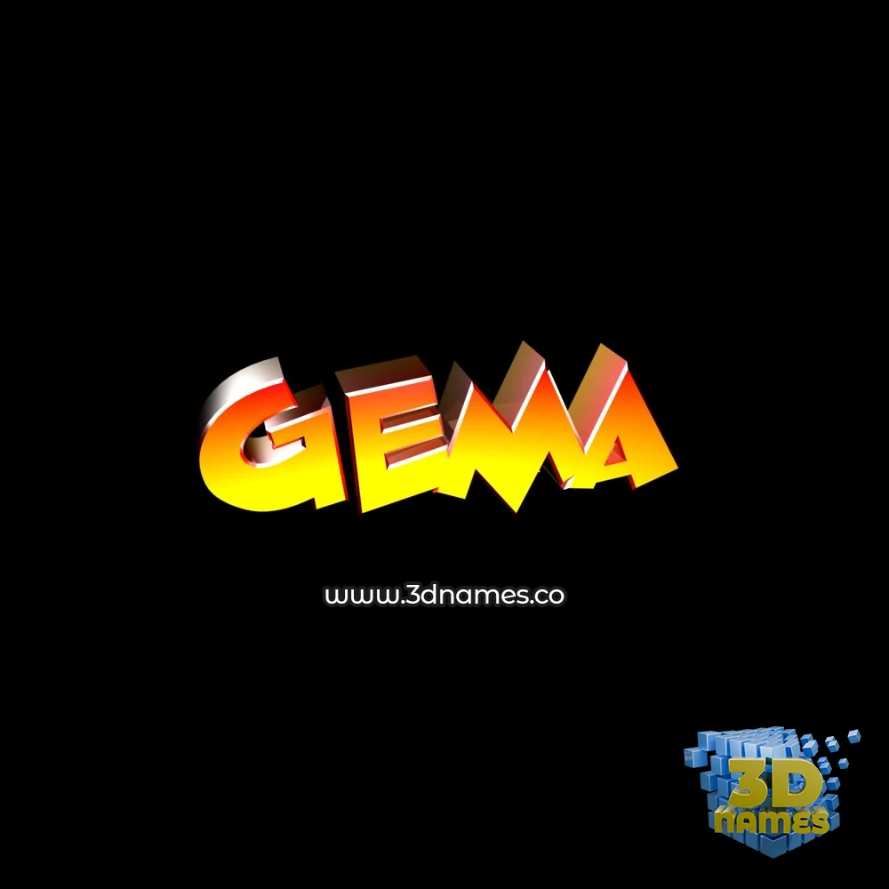gema in Black Background style - 3D name wallpaper