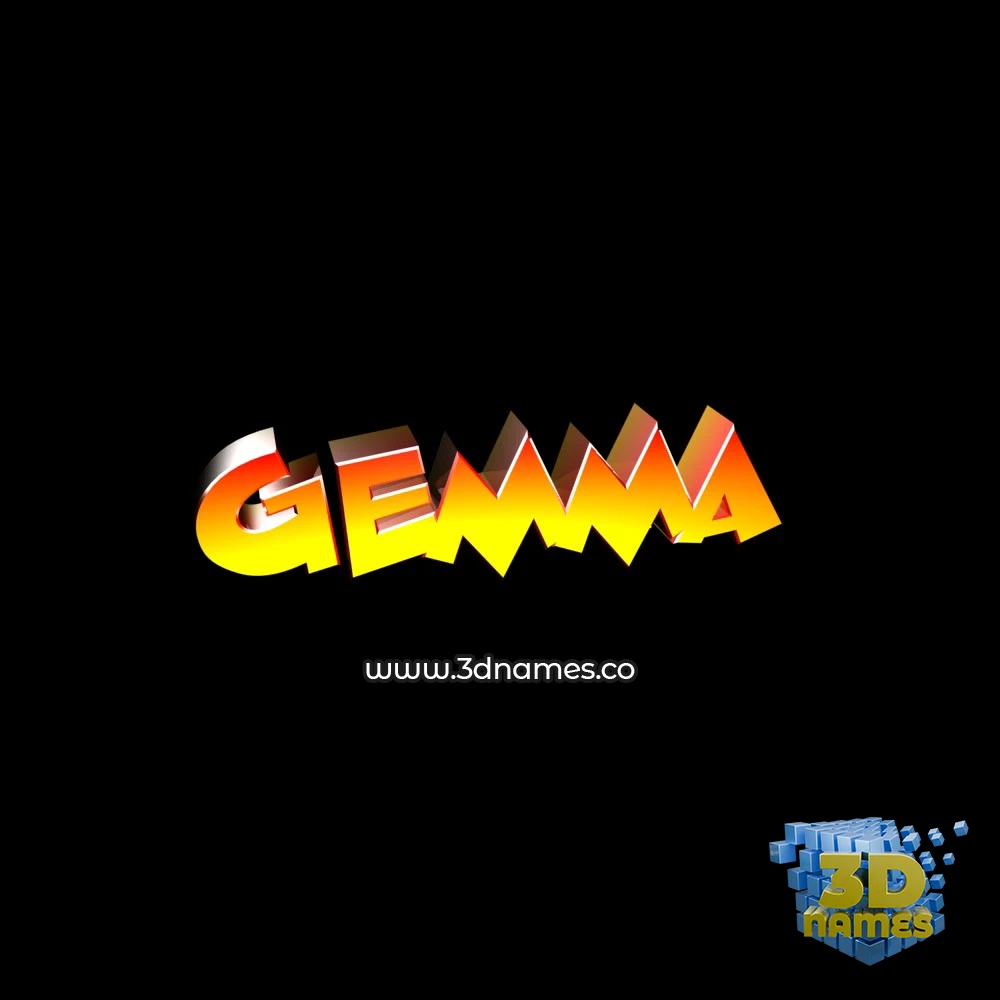 gemma in Black Background style - 3D name wallpaper