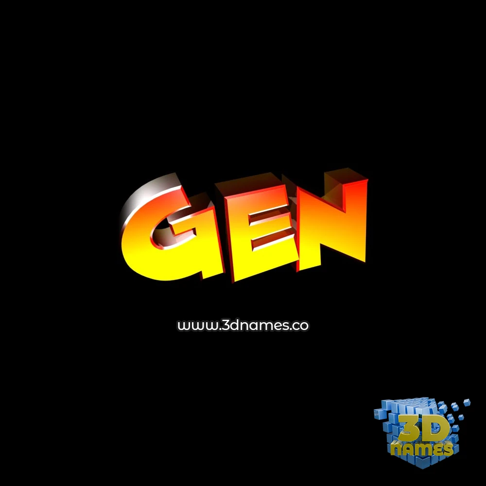 gen in Black Background style - 3D name wallpaper