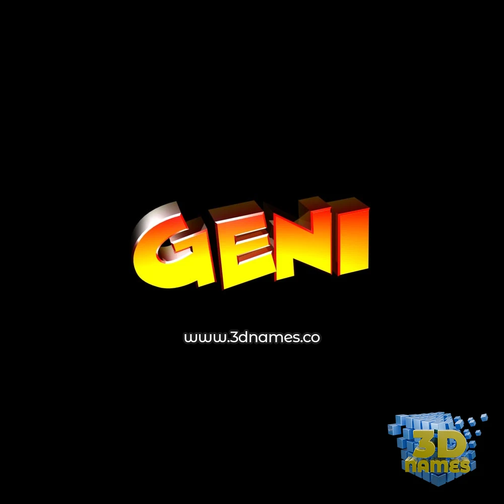 geni in Black Background style - 3D name wallpaper