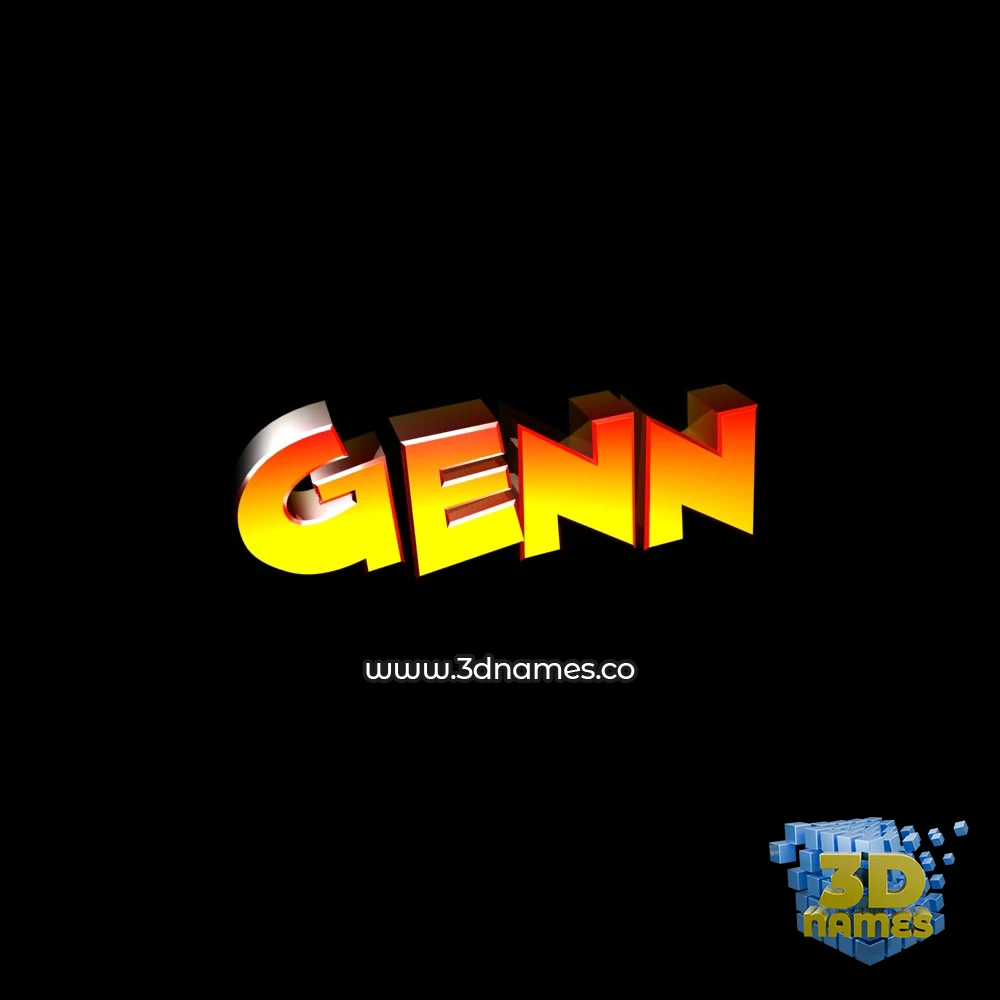 genn in Black Background style - 3D name wallpaper