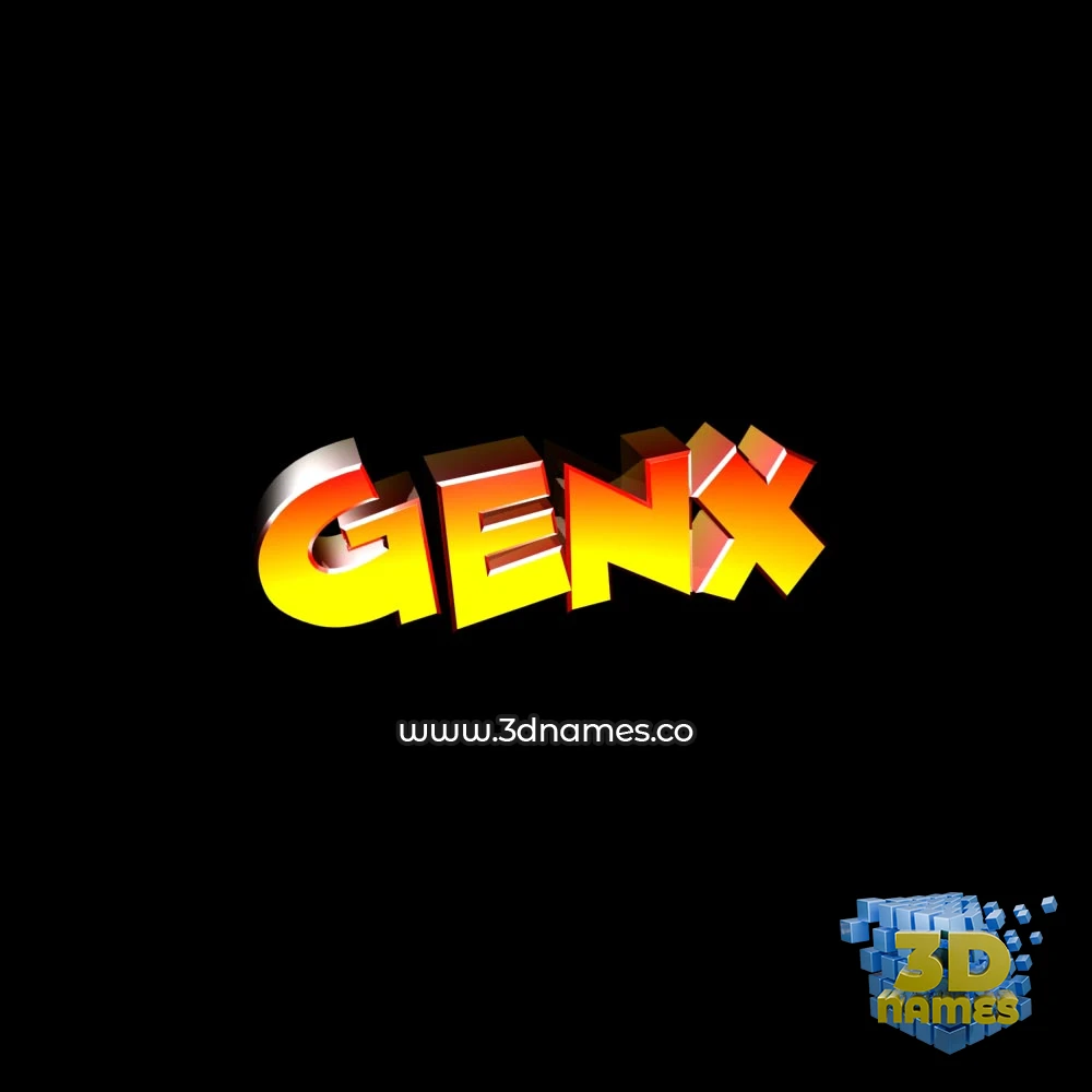 genx in Black Background style - 3D name wallpaper