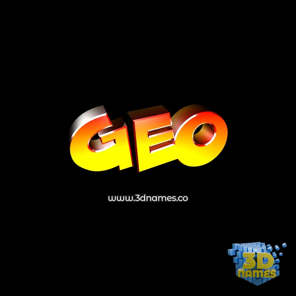 geo in Black Background style - 3D name wallpaper