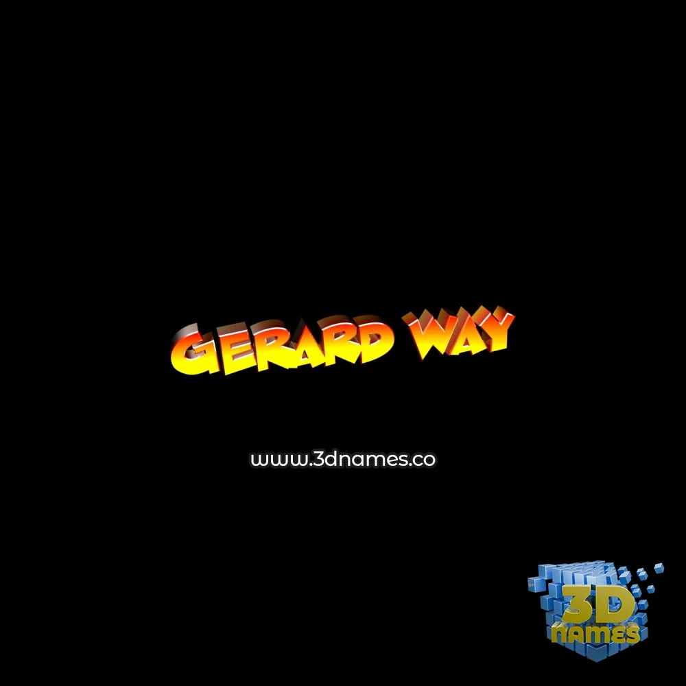 gerard way in Black Background style - 3D name wallpaper