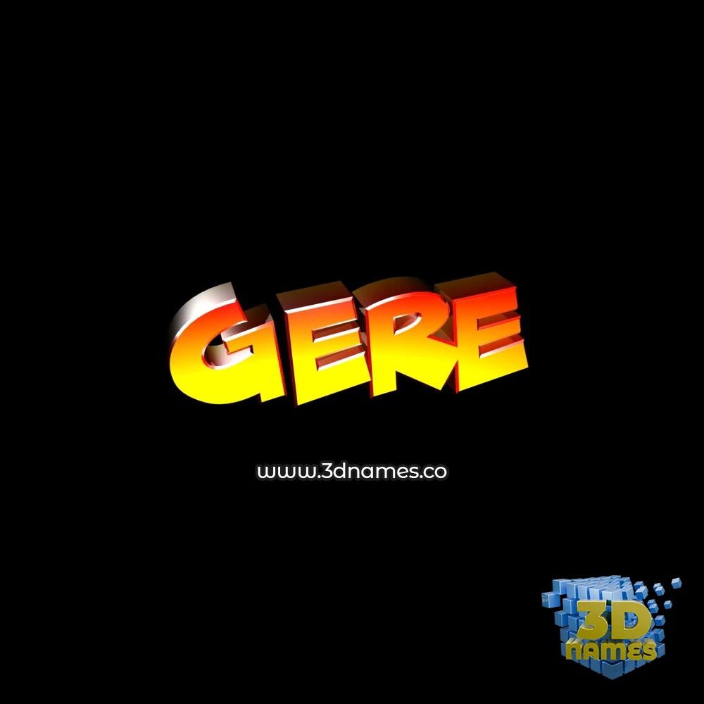 gere in Black Background style - 3D name wallpaper